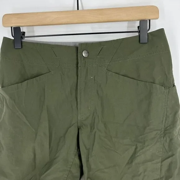 Mountain Hardwear Shorts Size 4 Womens Olive Green Ramesa Nylon Hiking Bermuda - Picture 2 of 6